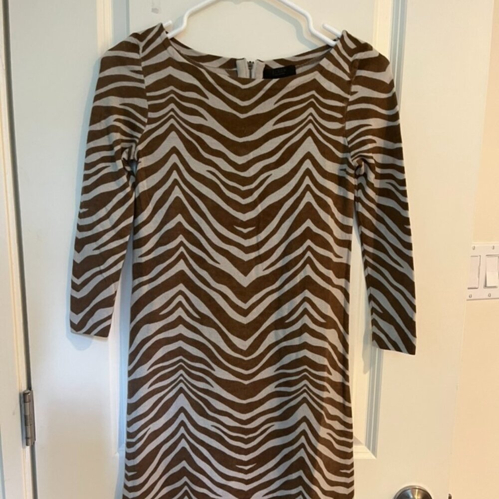 Zebra stripe wool mini dress
